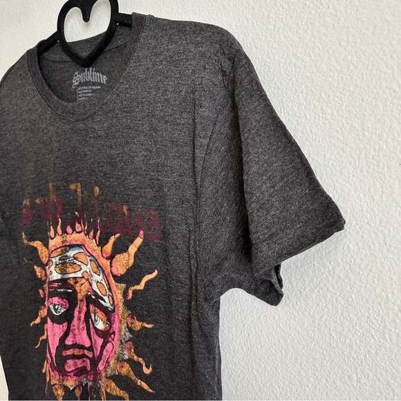 Sublime Charcoal Gray Sun Band Graphic Tee Size M - Picture 3 of 7